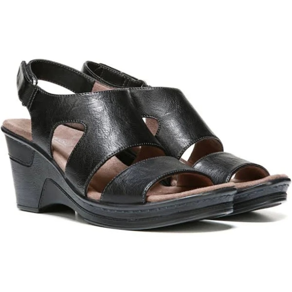 Natural Soul Regal Slingback Sandals Black Size 6